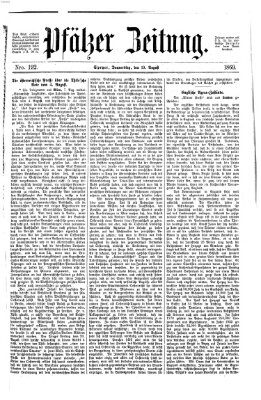 Pfälzer Zeitung Donnerstag 19. August 1869