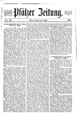 Pfälzer Zeitung Freitag 20. August 1869