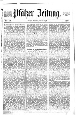 Pfälzer Zeitung Donnerstag 26. August 1869