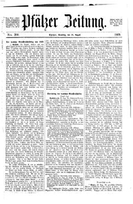 Pfälzer Zeitung Samstag 28. August 1869