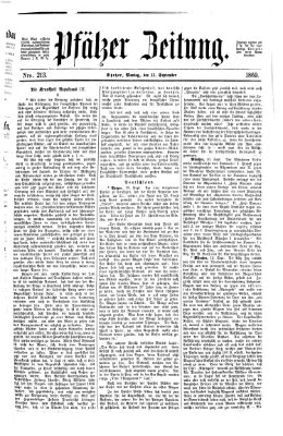 Pfälzer Zeitung Montag 13. September 1869