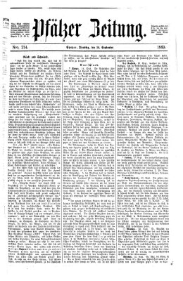 Pfälzer Zeitung Dienstag 14. September 1869