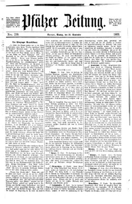 Pfälzer Zeitung Montag 20. September 1869