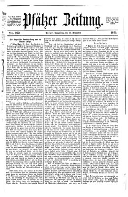 Pfälzer Zeitung Donnerstag 23. September 1869