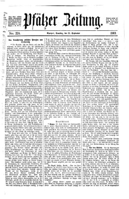 Pfälzer Zeitung Samstag 25. September 1869