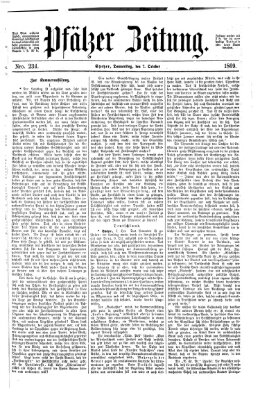 Pfälzer Zeitung Donnerstag 7. Oktober 1869