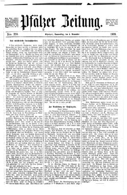 Pfälzer Zeitung Donnerstag 4. November 1869