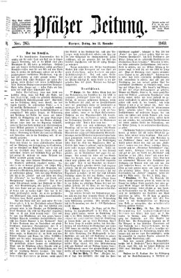 Pfälzer Zeitung Freitag 12. November 1869