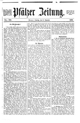 Pfälzer Zeitung Dienstag 30. November 1869