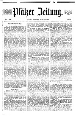 Pfälzer Zeitung Donnerstag 23. Dezember 1869