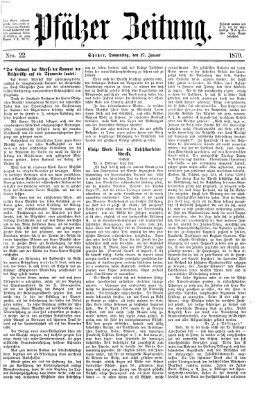 Pfälzer Zeitung Donnerstag 27. Januar 1870