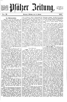 Pfälzer Zeitung Mittwoch 16. Februar 1870