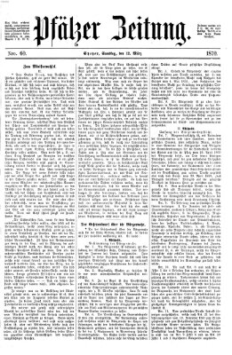 Pfälzer Zeitung Samstag 12. März 1870