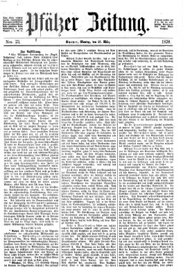 Pfälzer Zeitung Sonntag 27. März 1870