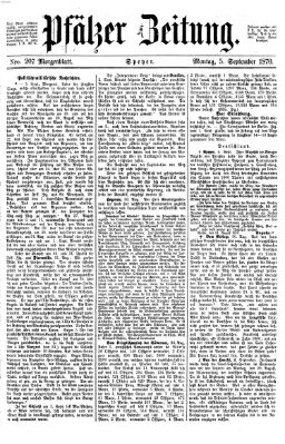 Pfälzer Zeitung Montag 5. September 1870