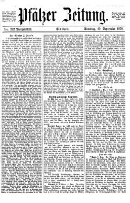 Pfälzer Zeitung Samstag 10. September 1870