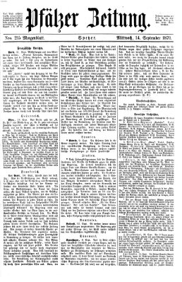 Pfälzer Zeitung Mittwoch 14. September 1870