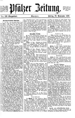 Pfälzer Zeitung Freitag 23. September 1870