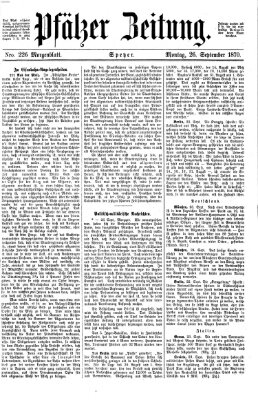 Pfälzer Zeitung Montag 26. September 1870