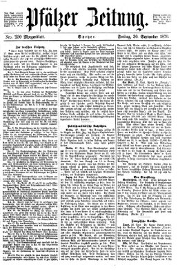 Pfälzer Zeitung Freitag 30. September 1870