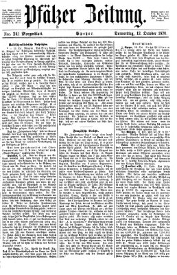 Pfälzer Zeitung Donnerstag 13. Oktober 1870