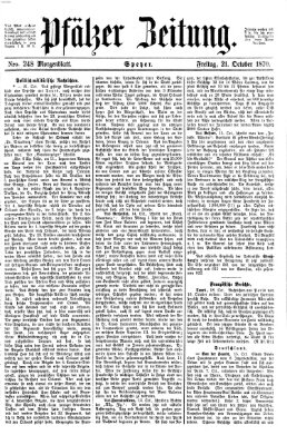 Pfälzer Zeitung Freitag 21. Oktober 1870