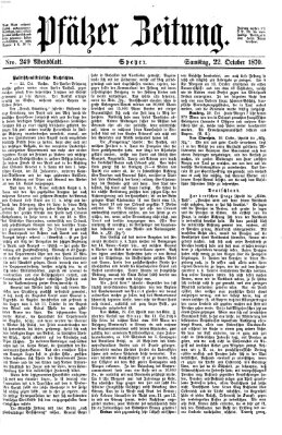 Pfälzer Zeitung Samstag 22. Oktober 1870