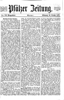 Pfälzer Zeitung Mittwoch 26. Oktober 1870