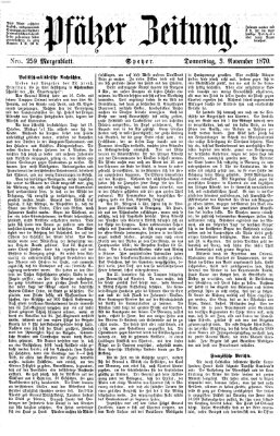 Pfälzer Zeitung Donnerstag 3. November 1870