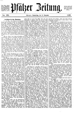 Pfälzer Zeitung Donnerstag 10. November 1870