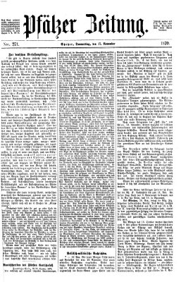 Pfälzer Zeitung Donnerstag 17. November 1870