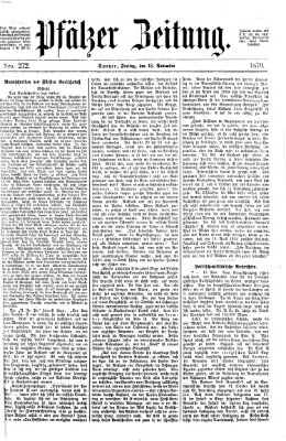 Pfälzer Zeitung Freitag 18. November 1870