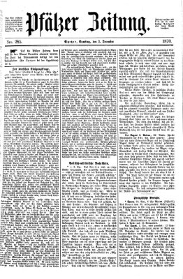 Pfälzer Zeitung Samstag 3. Dezember 1870