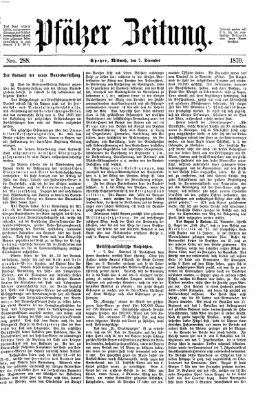 Pfälzer Zeitung Mittwoch 7. Dezember 1870