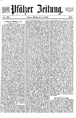 Pfälzer Zeitung Mittwoch 21. Dezember 1870