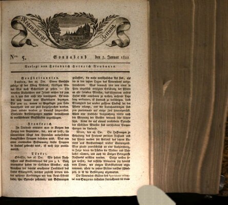 Regensburger Zeitung Samstag 5. Januar 1822
