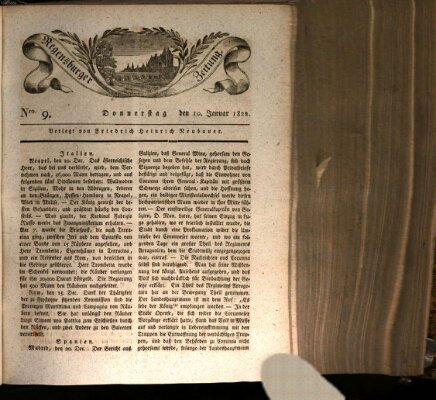 Regensburger Zeitung Donnerstag 10. Januar 1822