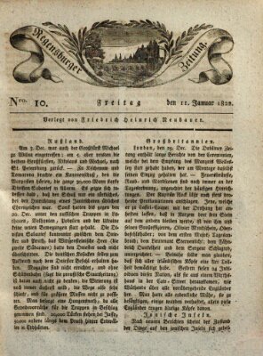 Regensburger Zeitung Freitag 11. Januar 1822