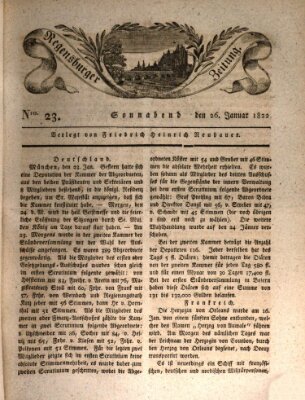 Regensburger Zeitung Samstag 26. Januar 1822