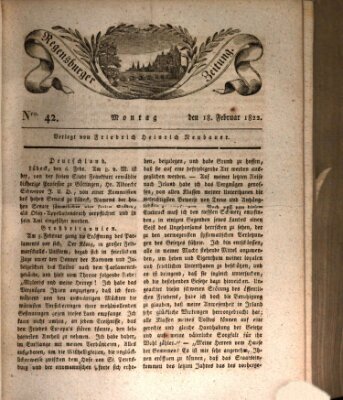 Regensburger Zeitung Montag 18. Februar 1822