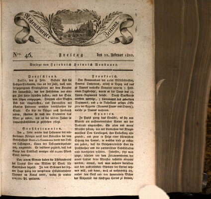 Regensburger Zeitung Freitag 22. Februar 1822