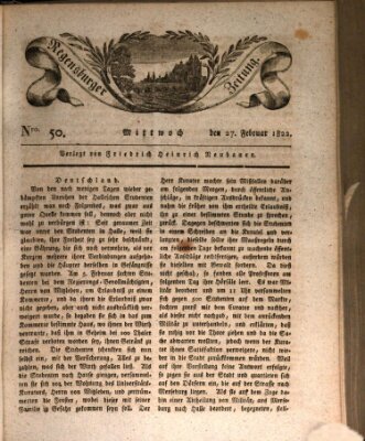 Regensburger Zeitung Mittwoch 27. Februar 1822