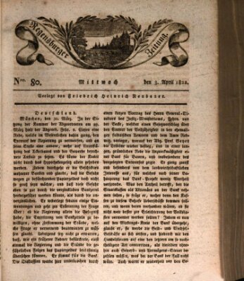 Regensburger Zeitung Mittwoch 3. April 1822