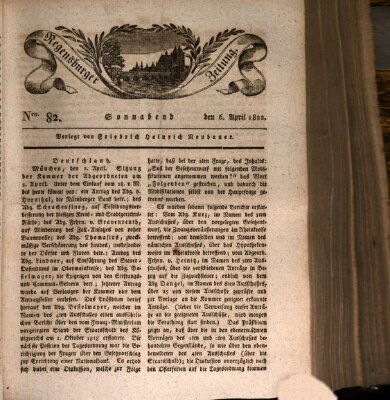 Regensburger Zeitung Samstag 6. April 1822