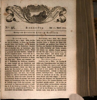 Regensburger Zeitung Donnerstag 11. April 1822