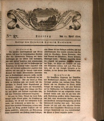 Regensburger Zeitung Freitag 12. April 1822