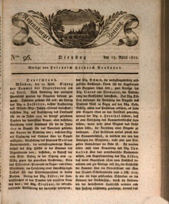 Regensburger Zeitung Dienstag 23. April 1822