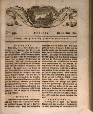 Regensburger Zeitung Freitag 26. April 1822