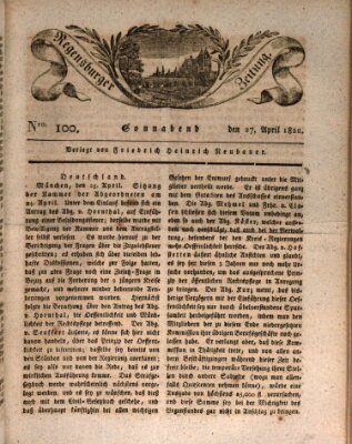 Regensburger Zeitung Samstag 27. April 1822