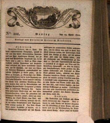 Regensburger Zeitung Montag 29. April 1822